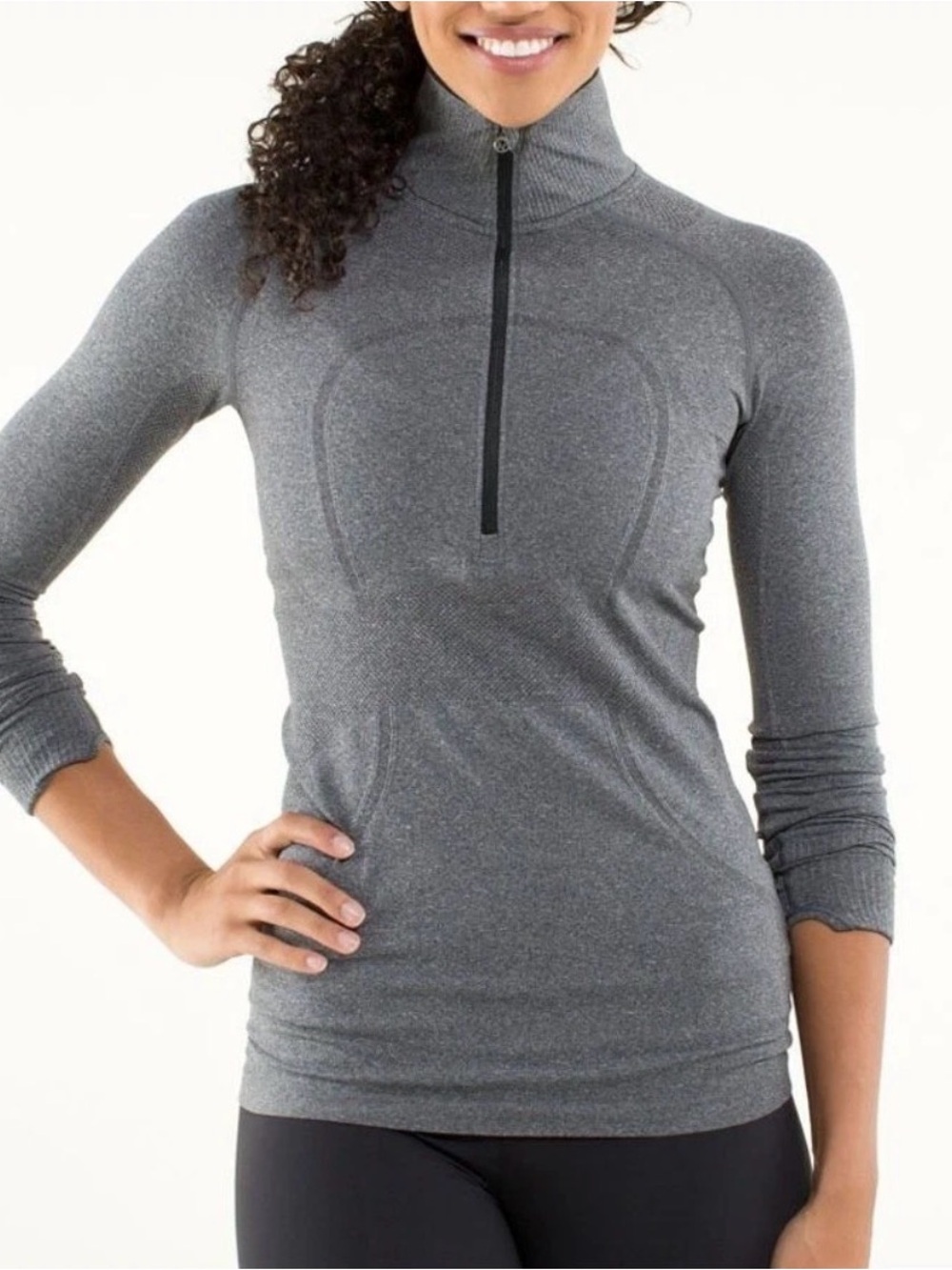 Lululemon Swiftly Tech 1/2 Zip Pullover Long Sleeve Top Gray Women’s 10